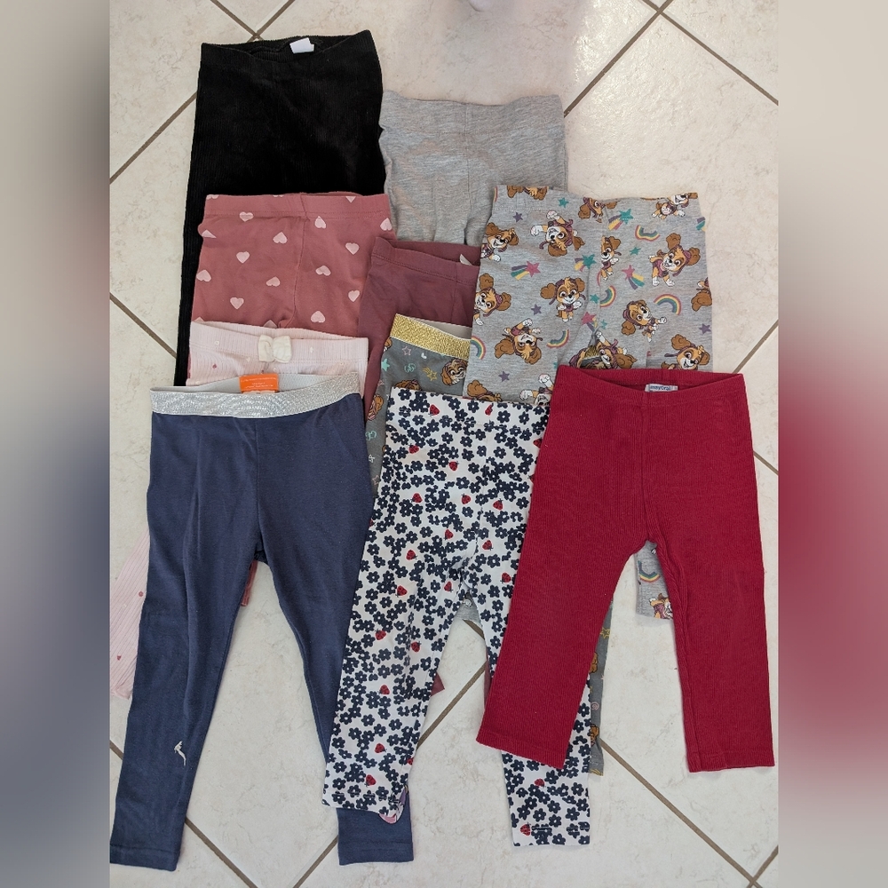 Bundle Of 10 Girl Leggings Size 1.5-4T